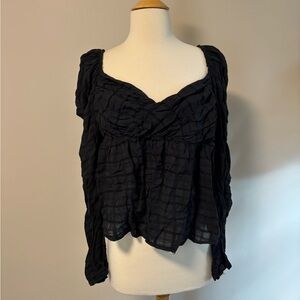 Free People Milkmaid Top Black | Size Large L